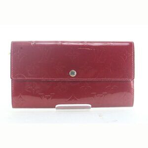 Louis Vuitton Womens Sarah Vernis Leather Long Flap Wallet 3LVS105K